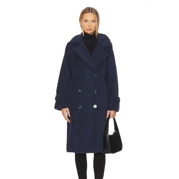 LAMARQUE Women's Malani Coat in Navy Size XS NWT $345 MALANINV - Picture 1 of 7